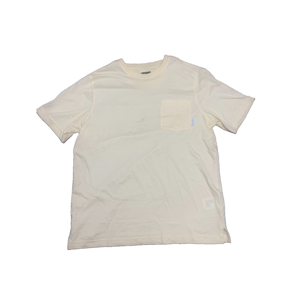 Greg Norman Mens Small Yellow Pocket T Shirt Rainbow Shark Logo Golf Tee